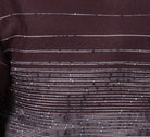 close-up of wine walking suit shirt with tonal horizontal striped detailing by Montique