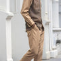 Montique Khaki 2 Piece Striped Detail Long Sleeve Walking Suit 2149
