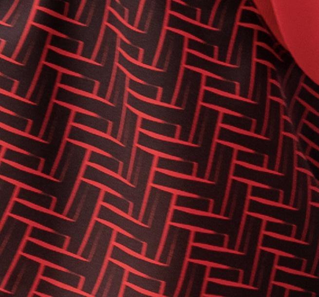 Montique Red 2 Piece Chevron Pattern Long Sleeve Walking Suit 2177 - Suits & More