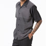 Montique Black Walking Suit 2 Piece Horizontal Stripe Short Sleeve Set 2242