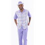 Lavender Plaid Walking Suit 2 Piece Short Sleeve Set 2302
