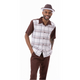 Kelt Collection: Brown Plaid Walking Suit 2 Piece Short Sleeve Set