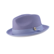 Lavender Stingy Brim Pinch Fedora Hat White Bottom by Montique