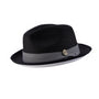 Montique Black White Bottom Braided Stingy Brim Pinch Fedora Hat H-2318