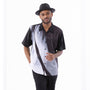 Montique Black with White Accent Walking Suit 2 Piece Short Sleeve Set 2325
