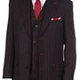 Black & Red 3 Piece Pinstripe Fashion Suit