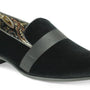 Velvet Black Heeled Fashion Shoes with Matching Band -6660