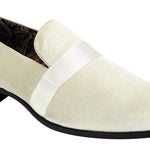Velvet Ivory Heeled Fashion Shoes with Matching Band - Model 6660
