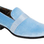Velvet Light Blue Heeled Fashion Shoes with Matching Band -6660