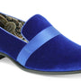 Velvet Royal Blue Heeled Fashion Shoes with Matching Band -6660
