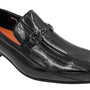 Black Patent Leather Loafer with Metal Accent