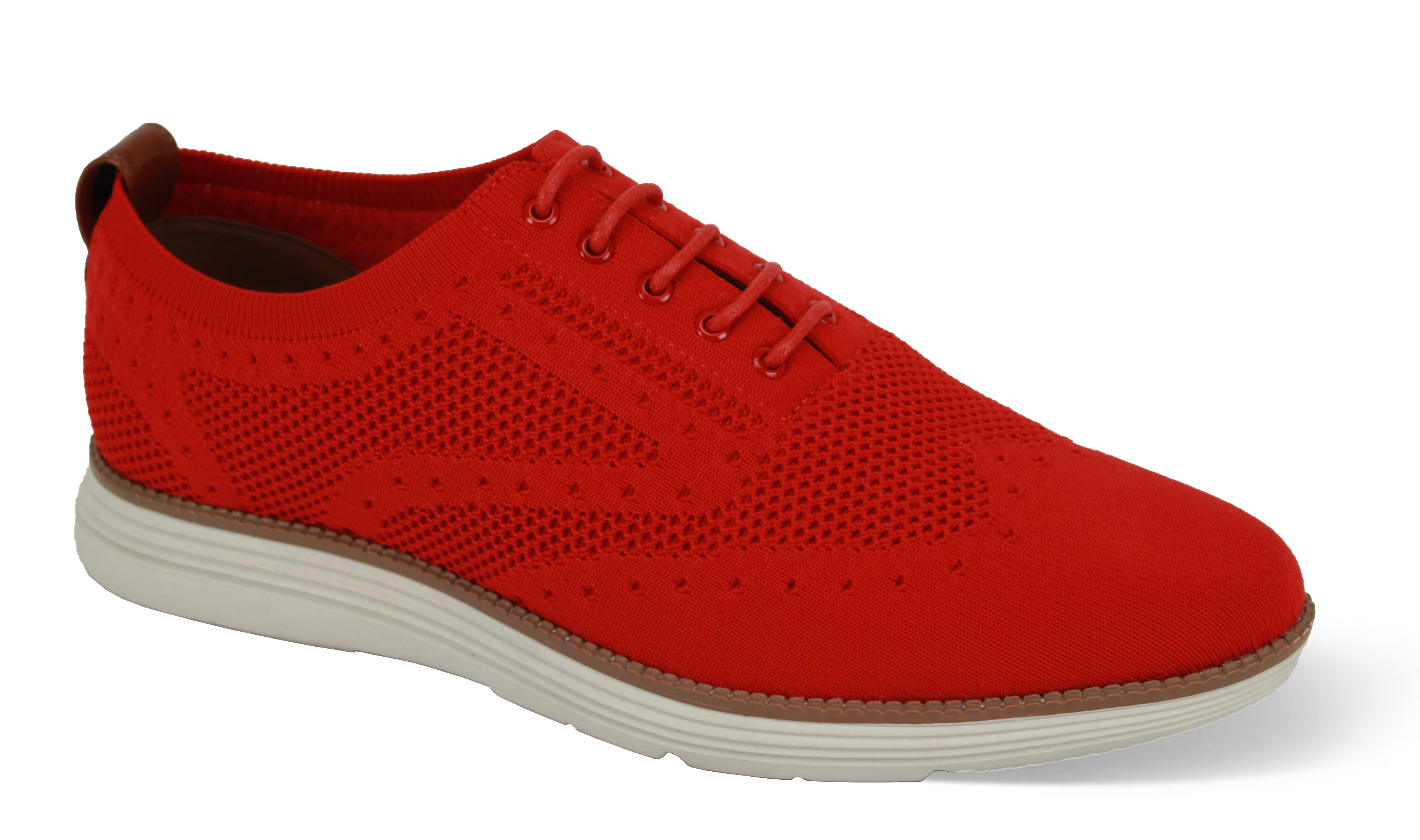 Red Casual Lace Wingtip Shoes