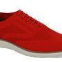 Red Casual Lace Wingtip Shoes