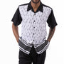 Montique Black Vertical Pattern With Design Walking Suit 2 Piece SHORTS SET 72303