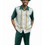 Montique Emerald Symmetry Pattern Walking Suit 2 Piece SHORT PANTS Set 72308