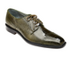 Belvedere Luxurious Ostrich Cap Toe Shoes for Men in Olive  -Batta