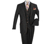 Black 3 Piece Long Sleeve Regular Fit Fashion Denim Suit - DEN2
