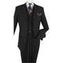 Black Three Piece Regular Fit Fashion Suit P801