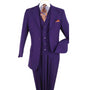 Purple Three Piece Regular Fit Fashion Suit
