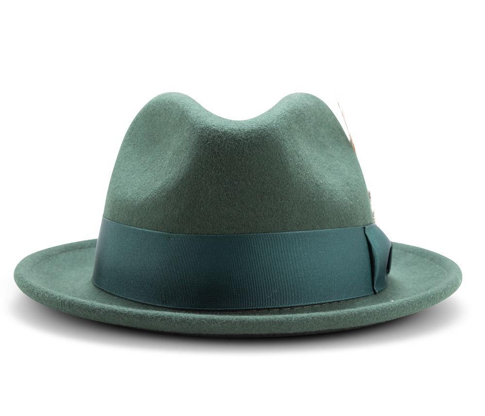Montique Men's Hunter 2" Snap Brim Crushable Wool Felt Hat H-10 - Suits & More