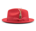 Montique Men's Red  2" Snap Brim Crushable Wool Felt Hat H-10 - Suits & More