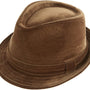 Montique Khaki Fedora Men's Velvet Stingy Brim Hat H16
