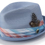 Montique Blue Braided Stingy Brim Pinch Fedora Hat