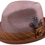 Montique Caramel Braided Stingy Brim Fedora Hat H1946