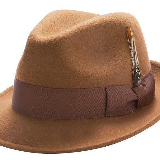 Montique Men's Bronze Pinch Crushable Litefelt Snap Brim Hat H37 - Suits & More