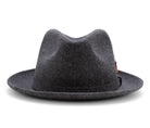Montique Charcoal Small Felt Band 2 ¼ Brim Wool Felt Dress Hat H-62 - Suits & More