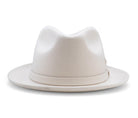 Montique Winter White Small Felt Band 2 ¼ Brim Wool Felt Dress Hat H-62 - Suits & More