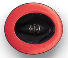 Montique Black Small Felt Band 2 ¼" Brim Red Bottom Wool Felt Dress Hat H-74 - Suits & More