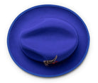 Montique Royal Small Felt Band 2 ¼" Brim Red Bottom Wool Felt Dress Hat H-74 - Suits & More