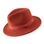 Smartify Collection: Montique Cognac 2 1/2 Inch Wide Brim Wool Felt Hat