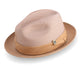Cosmic Collection: Tan Braided Tone On Tone Stingy Brim Pinch Fedora Hat