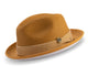 Gold Braided Stingy Brim Pinch Fedora Hat White Bottom H2212