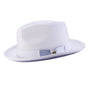 Dazzluxe Collection: White with Lavender Bottom Braided Stingy Brim Pinch Fedora Hat
