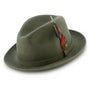 Montique Olive Small Felt Band 2 ¼ Brim Wool Felt Dress Hat H-62