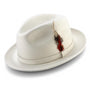 Eclipelle Collection: Montique Winter White Small Felt Band 2 ¼ Brim Wool Felt Dress Hat