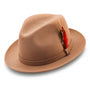 Montique Tan Small Felt Band 2 ¼ Brim Wool Felt Dress Hat H-62
