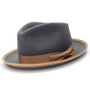 Montique Grey 2 1/2 Inch Wide Brim Wool Felt Hat H-83