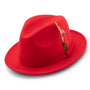 Eclipelle Collection: Montique Red Small Felt Band 2 ¼ Brim Wool Felt Dress Hat