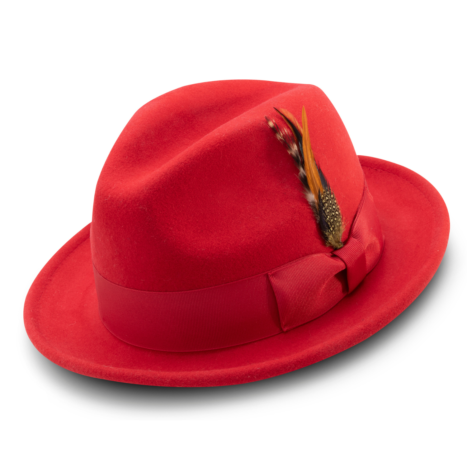 Diamondeo Collection: Montique Men's Red 2 Snap Brim Crushable Wool F –  Suits & More