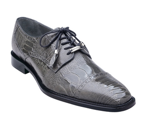 Belvedere Luxurious Ostrich Cap Toe Shoes for Men in Gray-Batta!