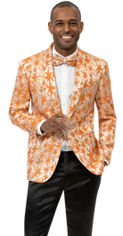 Orange Floral Print Fashion Blazer J162