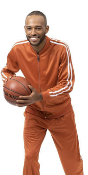 Montique Men's 2 Sport Tracksuit Piece in Rust JS26