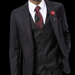 Black Three Piece Fashion Suit M18022