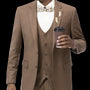 Brown Three Piece Regular Fit Fashion Suit M18022