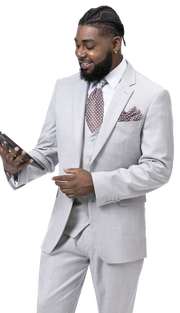 RegalRevel Collection: Grey Three Piece Regular Fit Fashion Suit