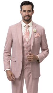 RegalRevel Collection: Mauve Three Piece Regular Fit Fashion Suit